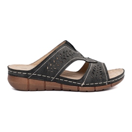 Crne papuče na klin crna