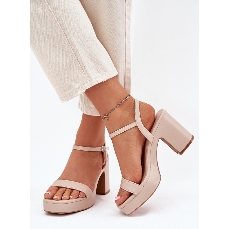 Eko kožne sandale na pošti bež