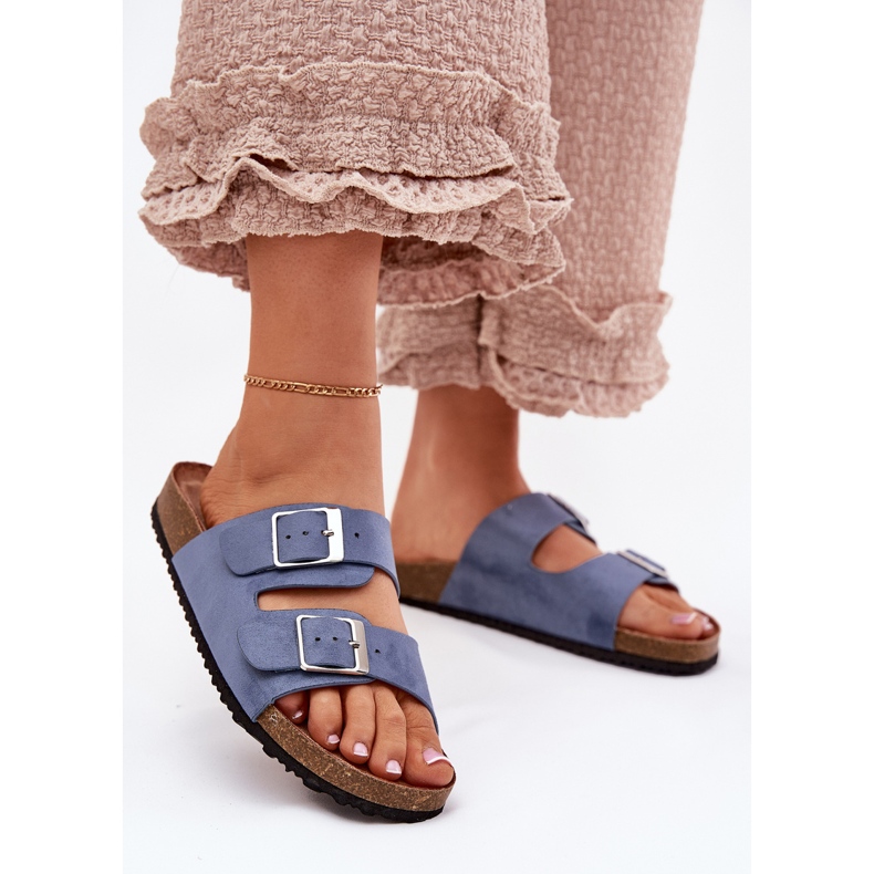 Ženski klip na plavoj kopči s plutama plava