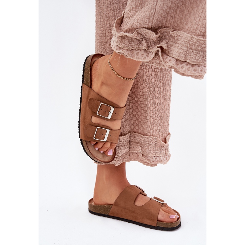 Ženski klip na platformi kamile kamile smeđa