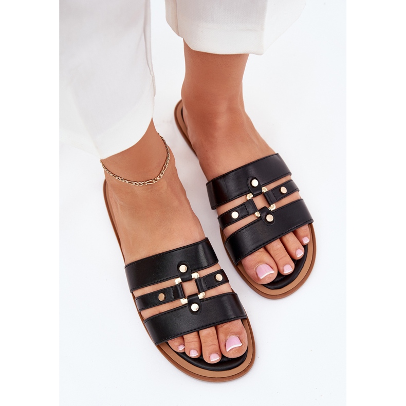 Ravne ženske flip jakne sa zlatnim detaljima crnim crnim crno