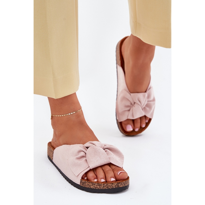 Ženski prelepovi na plutaču s laganim ružičastim lukom ružičasta