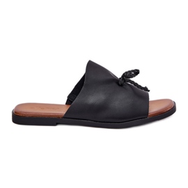 EVento Ravni -oled ženski flip jahuri s ukrasnom kravatom crnom crna