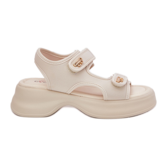 EVento Ženske sandale sa zlatnim detaljima bež