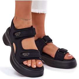 EVento Ženske sandale sa zlatnim detaljima crne crna