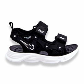 Tobias Boys sandale na čičak crno-bijele crna