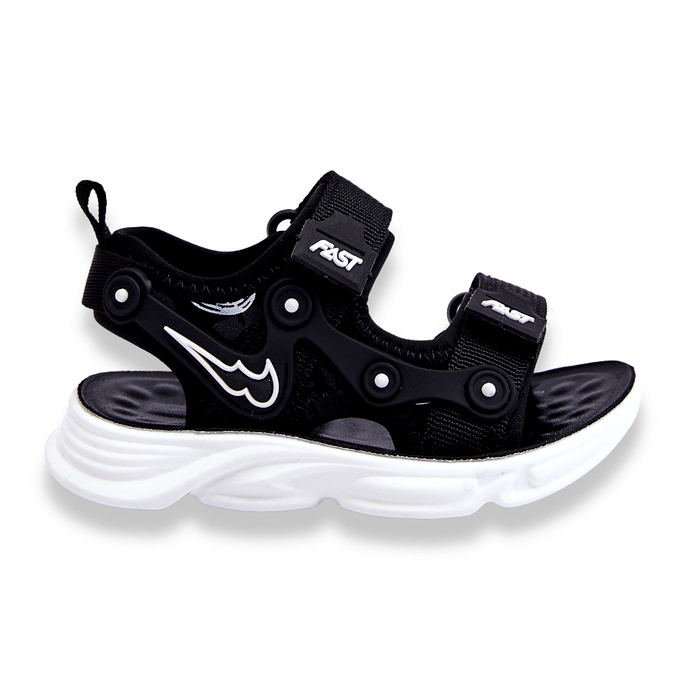 Tobias Boys sandale na čičak crno-bijele