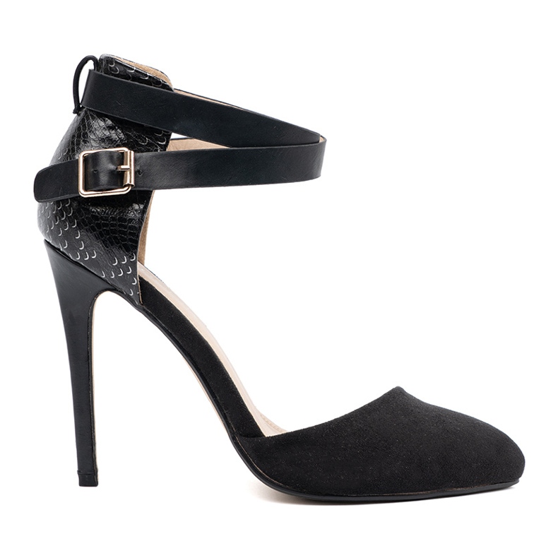 Goodin Crne visoke potpetice s pojasom oko gležnja crno