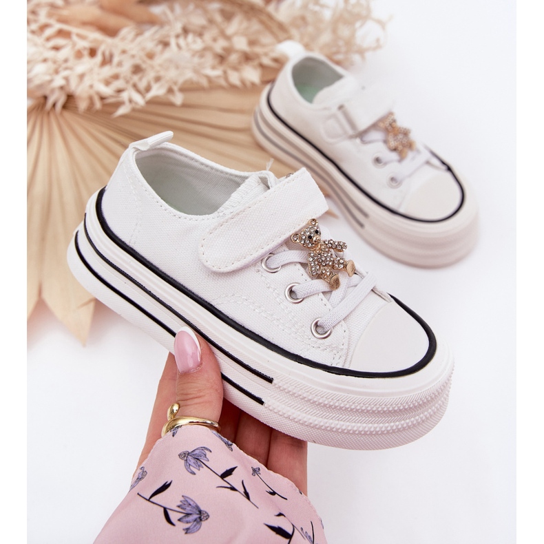 Djevojke tenisice sa zlatnim medvjedićima bijela