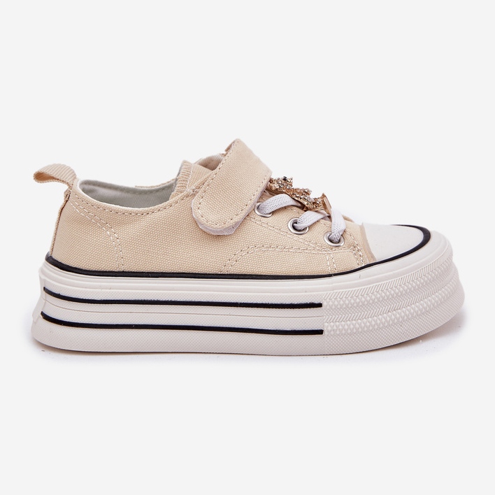 Djevojke tenisice sa zlatnim pin bež medvjedom