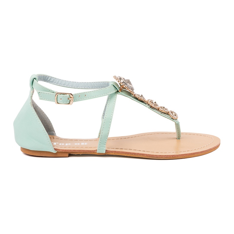 Zelene sandale ukrašene cirkonima zelena