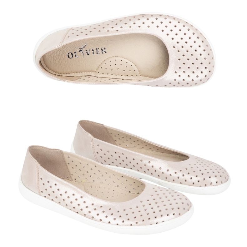 Olivier Minimalističke pumpe bosonogi ženske pumpe proklizaju -u 1771Pol Pink Perforaciji satena ružičasta