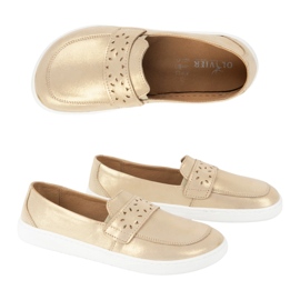 Olivier Ženske bosonoge Inga Loafers sa širokim prednjim poljskim zlatom zlatni