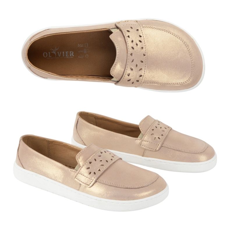 Olivier Ženske bosonoge Inga Loafers sa širokim prednjim poljskim ružičastim ružičasta