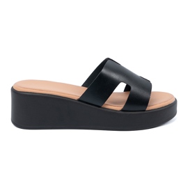 Seastar Ženske crne papuče platforme crna