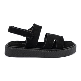 Seastar Crne sandale na platformi s izrezima crna