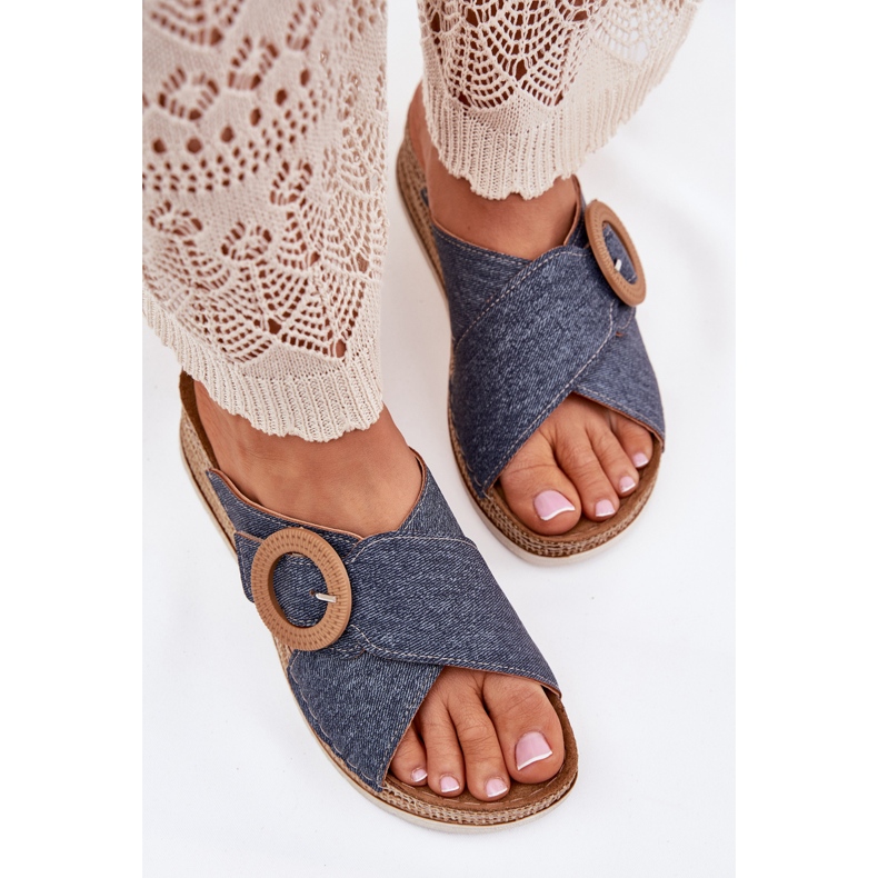 Ženski klinovi s ukrasnim inblu rv000012 plava kopča plava