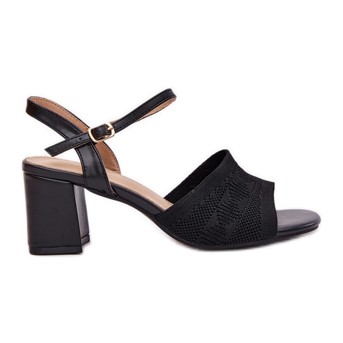 Ženske sandale s crnim potpeticama crne crno