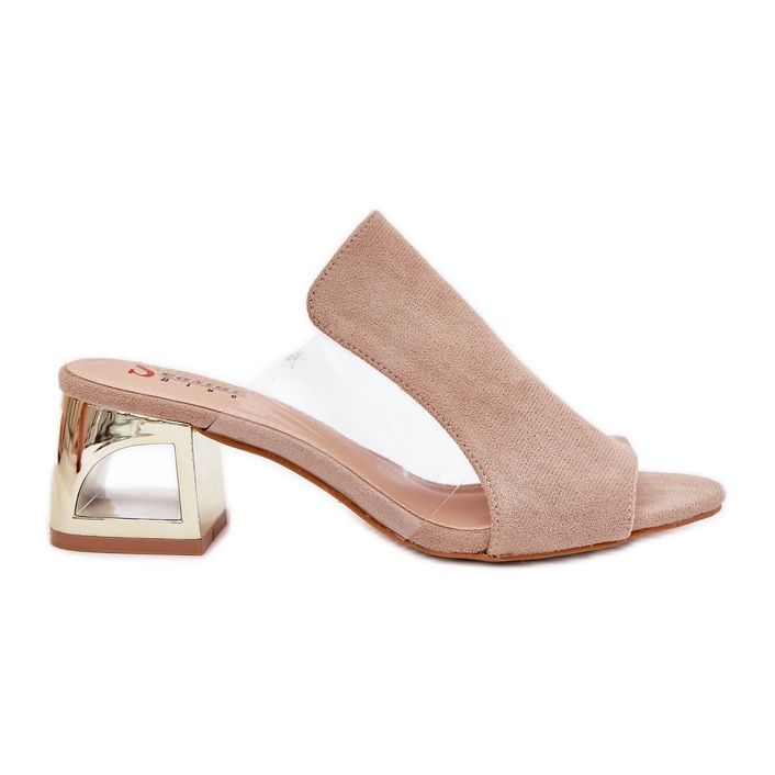 Ženske papuče na zlatnoj post bež