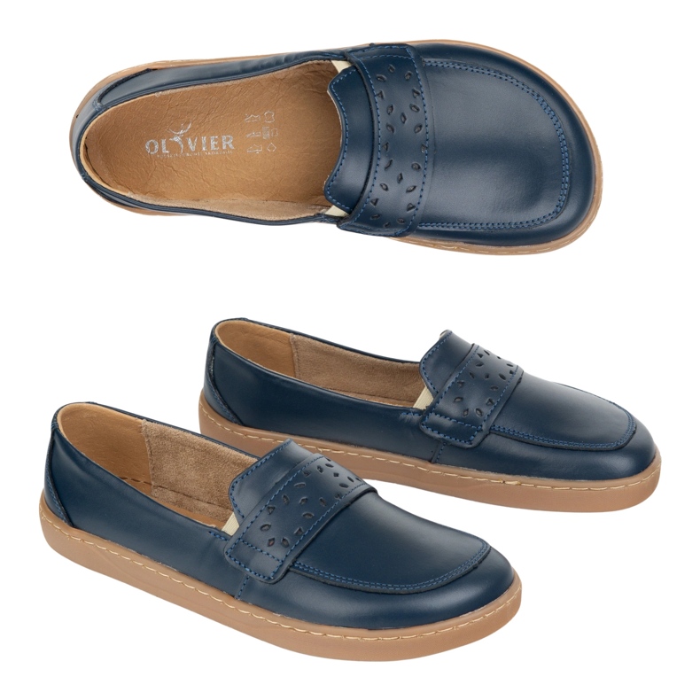 Olivier Bosonogi Inga ženske natikače sa širokim prednjim poljskim mornarsko plavim plava