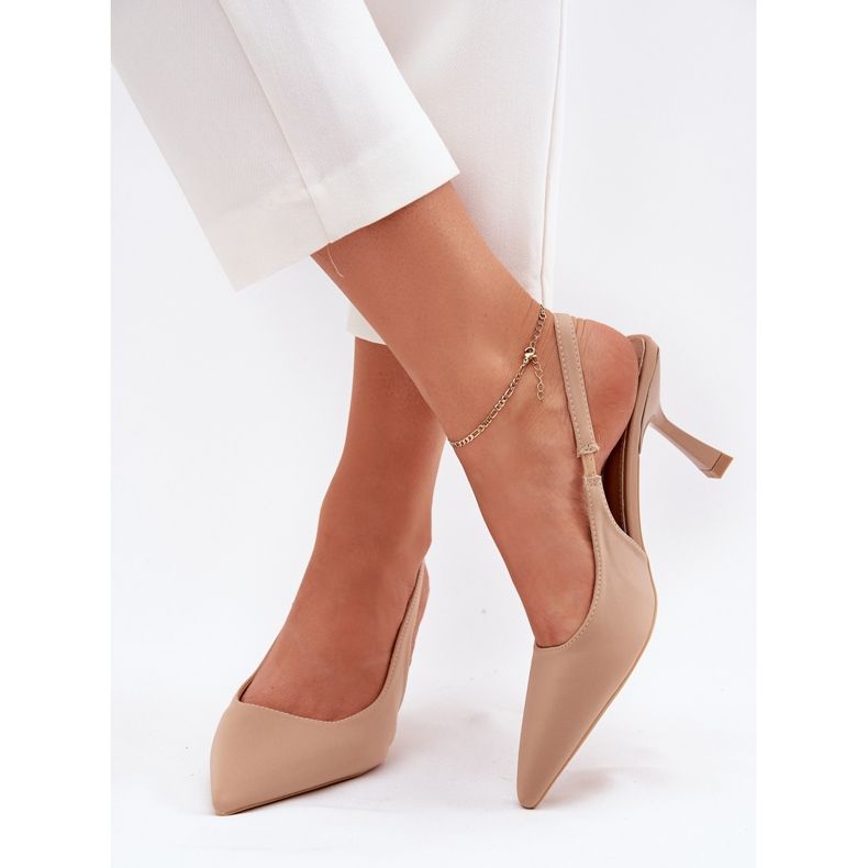 Ženske sandale na visokoj peti bež