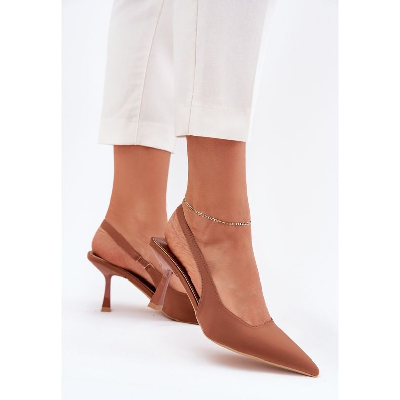 Ženske sandale na kamini smeđa