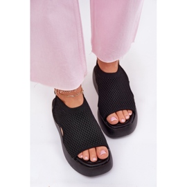 Ženske sandale s platformom crne crna
