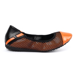 Narančaste balerine s crnom mrežicom narančasta