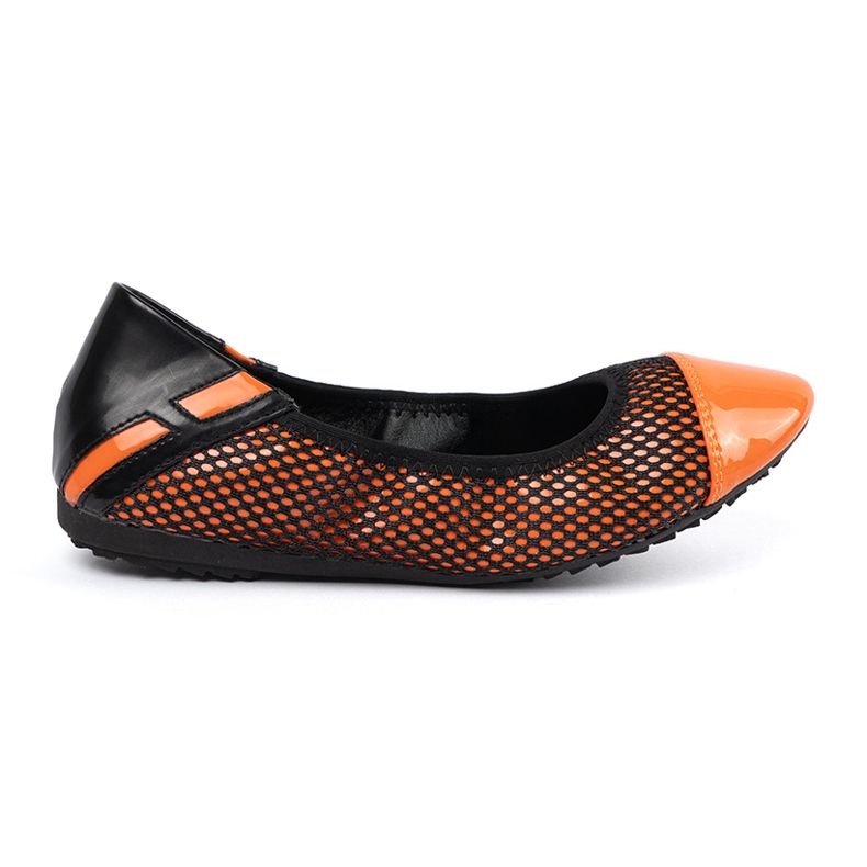 Narančaste balerine s crnom mrežicom