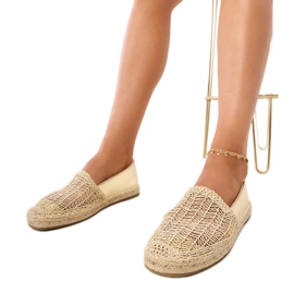 Openwork Espadrilles na platformi zlatni