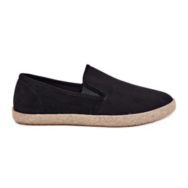 Espadrilles muške tenisice s Eco Suede Black crna