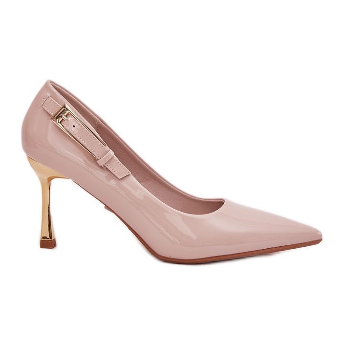 Obojene potpetice zlatnom bež stezaljkom