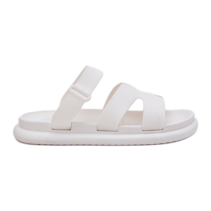 Ženske gumene papuče s bijelim pojasom bijela