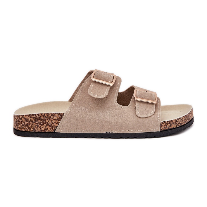 Boto Ženske papuče sa zlatnim stezaljkama i šivaći bež lunner