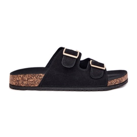 Boto Ženski klip s zlatnim stezaljkama i šivanjem crnih luđaka crna