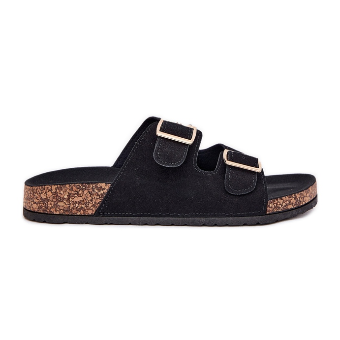 Boto Ženski klip s zlatnim stezaljkama i šivanjem crnih luđaka crno