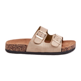 Boto Ženske papuče na Cork potplatu zlatne kortine zlatni