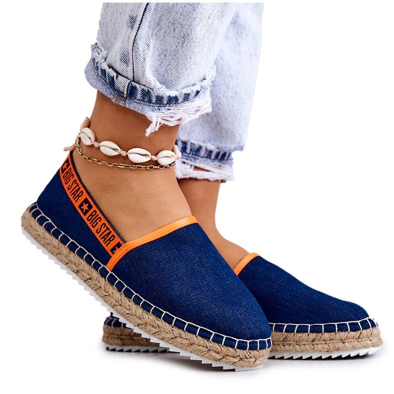 Big Star Materijal Espadrilles Ženska umetanje Big zvijezda JJ27487 Navy Blue plava