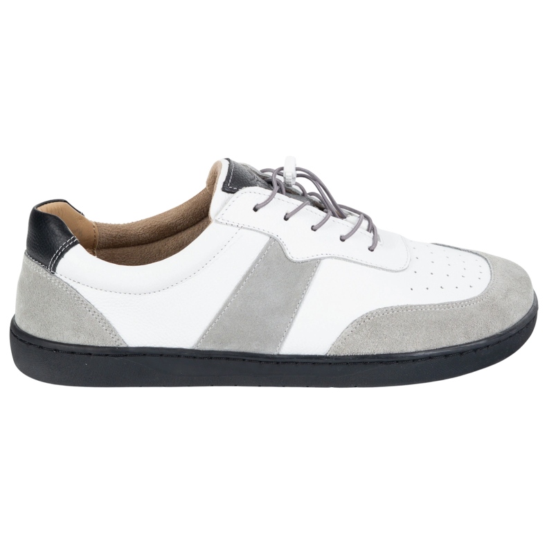 Olivier Bosonoge ženske cipele minimalističke kože široke bijele arije sa sivom bijela