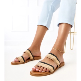 Crne ženske papuče s pletenicama Rios Stripes crna