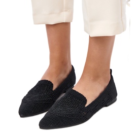 Crne otvorene ženske balerine geranije crna