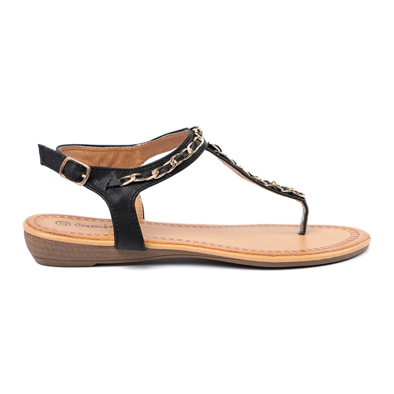 Shelvt Sandale s ukrasnim lancem crno