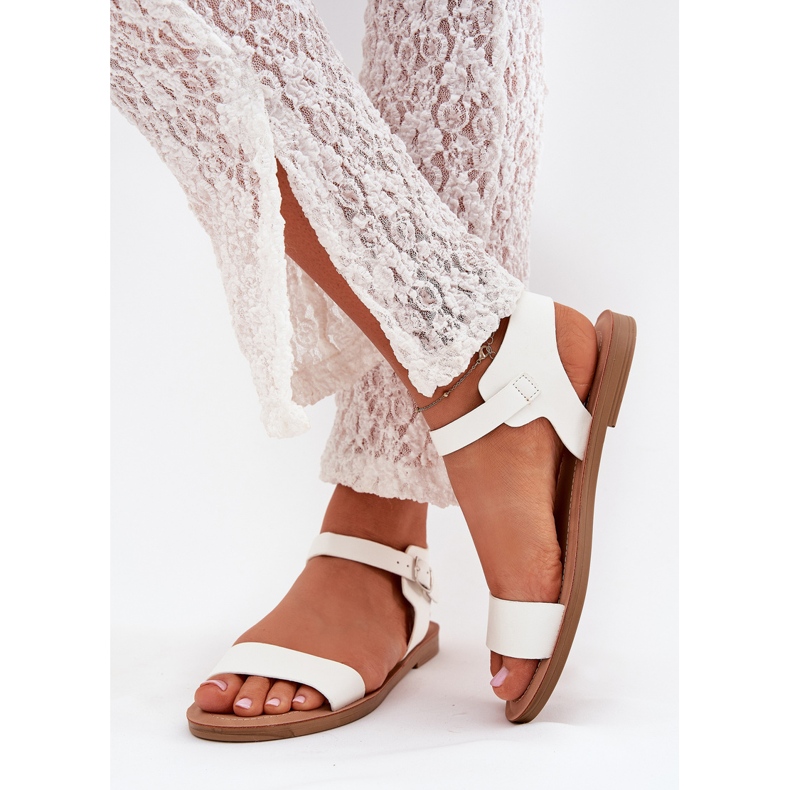 Boto Ravne -sandale s ženskim sandalama Eco Leathe White kivara bijela