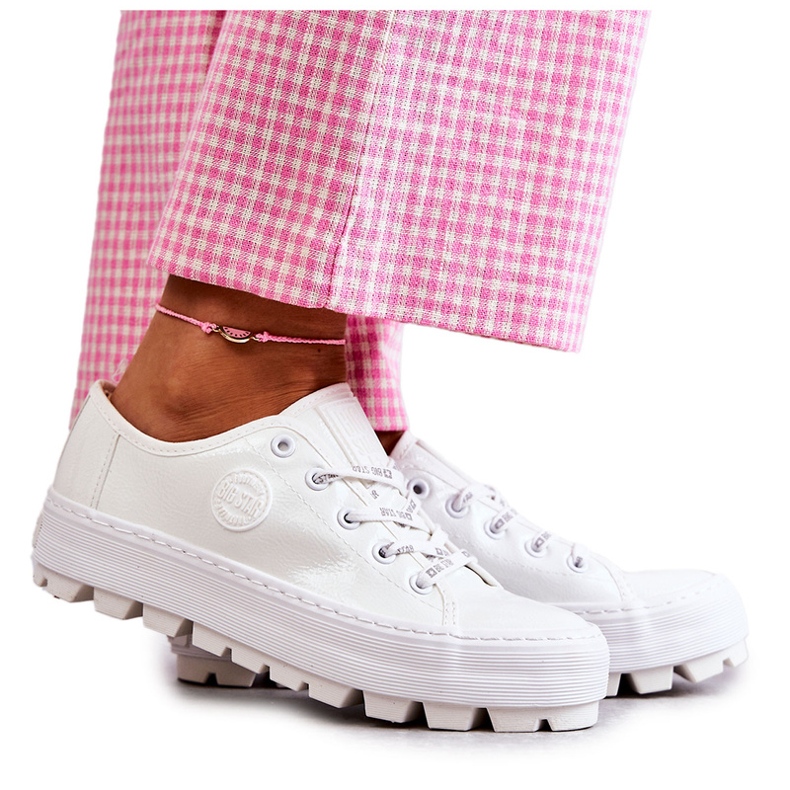 Big Star Oslikane ženske tenisice Velika zvijezda KK274045 White bijela