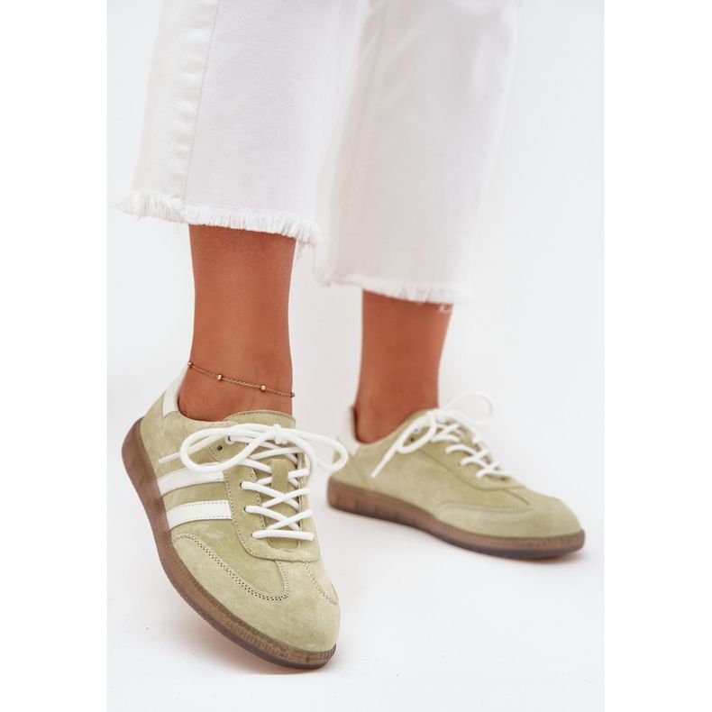 Boto Niska kožna tenisica Ženska vapna ismina zelena