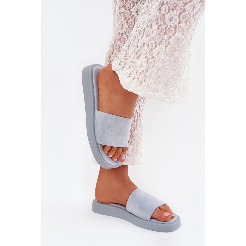 Boto Ženske papuče na platformi s Eco Suede svijetloplavom jorinom plava