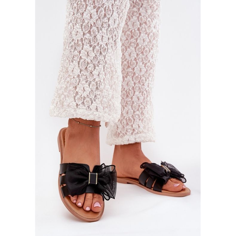 Boto Ravni -oled ženski flip jarud s tulle pramčanom crnom tanira