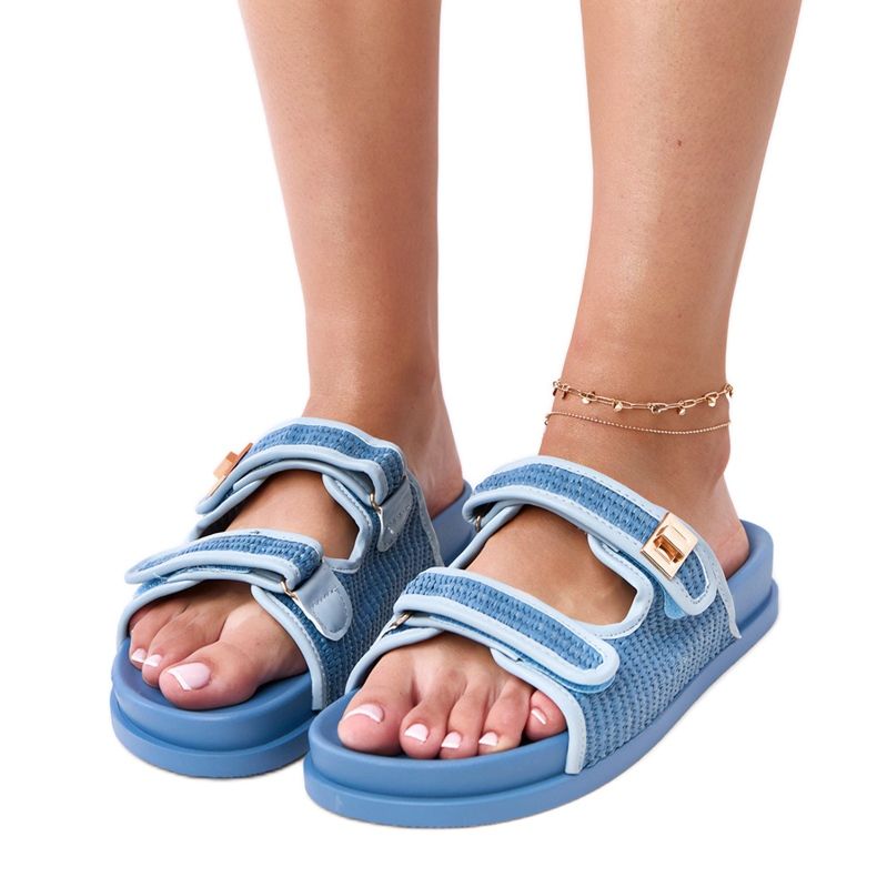 Plavi kukićni jastuci s podesivim Klirisovim prugama plava