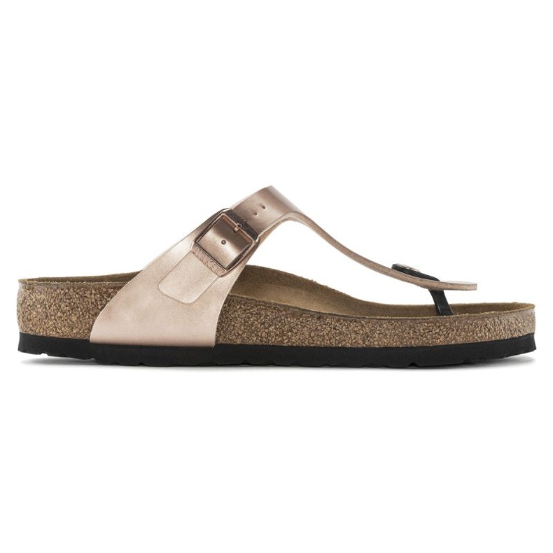 Ženski flip -flops Birkenstock Gizeh BS 1023925 Zlatno ružičasti metalic zlatna