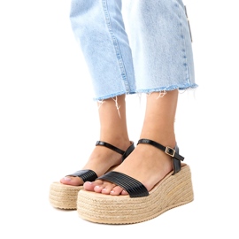 Black Espadrilles sandale na platformi Solora crna